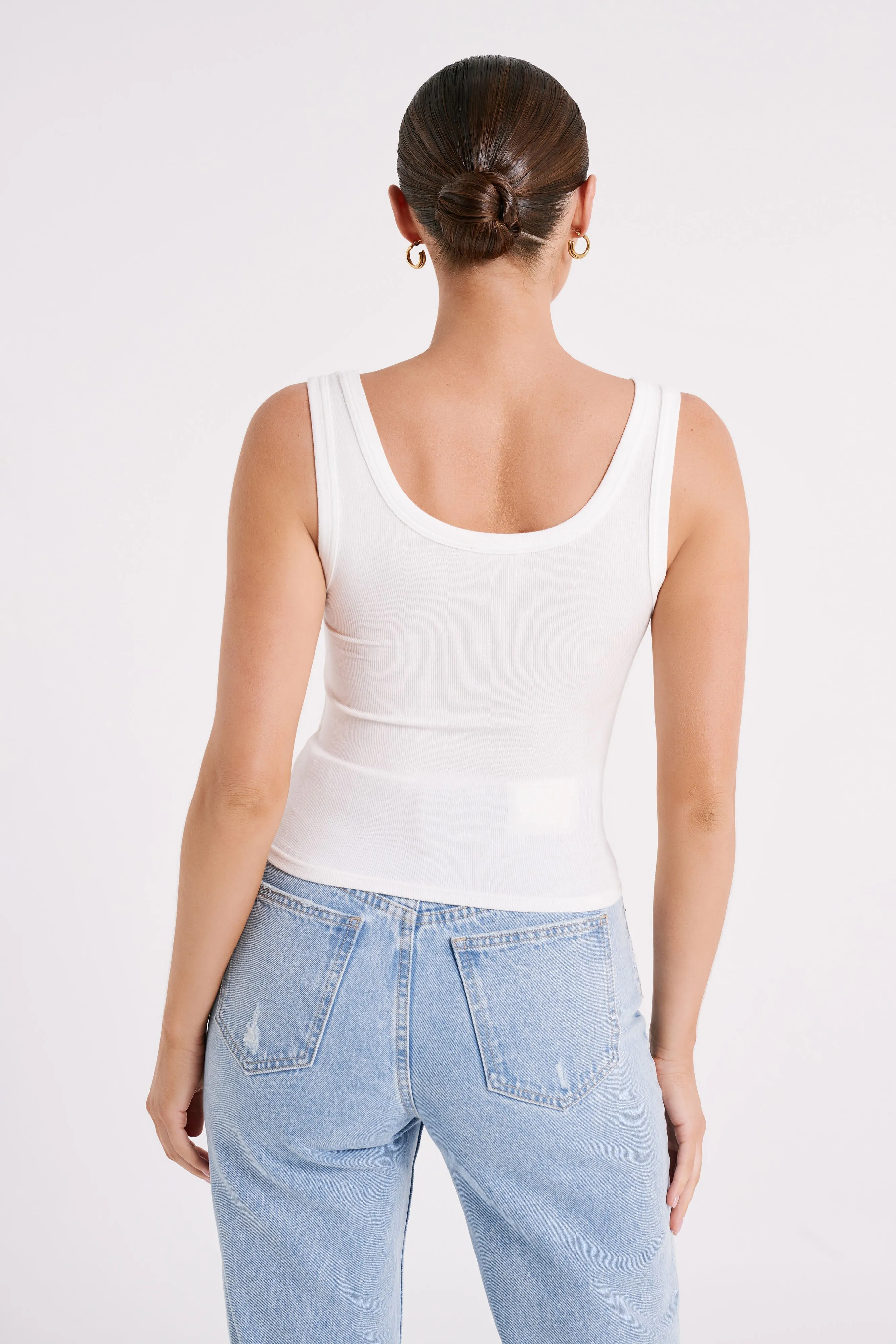 Chandler Modal Tank Top - White sold by Meshki product image thumbnail 3