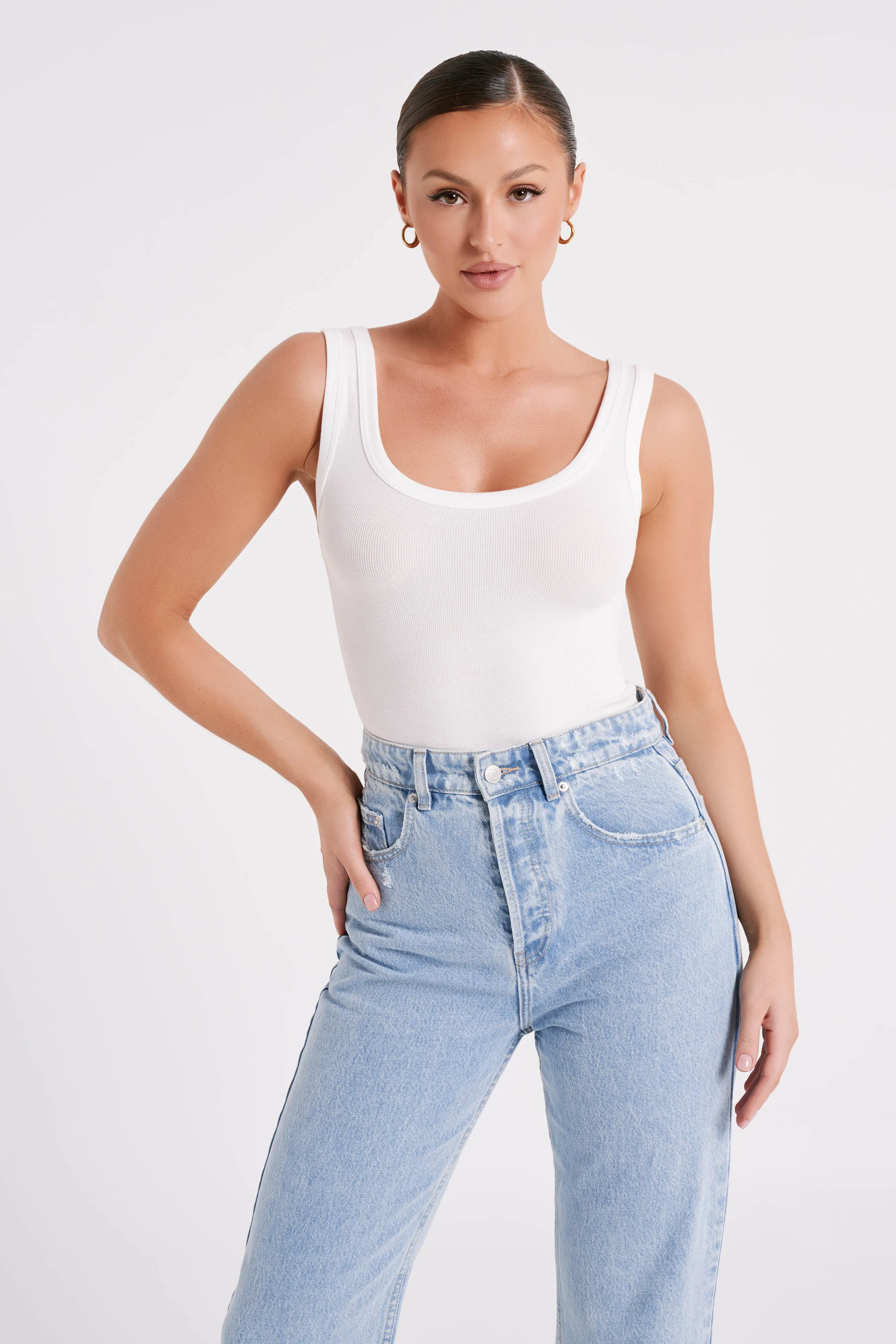 Chandler Modal Tank Top - White sold by Meshki