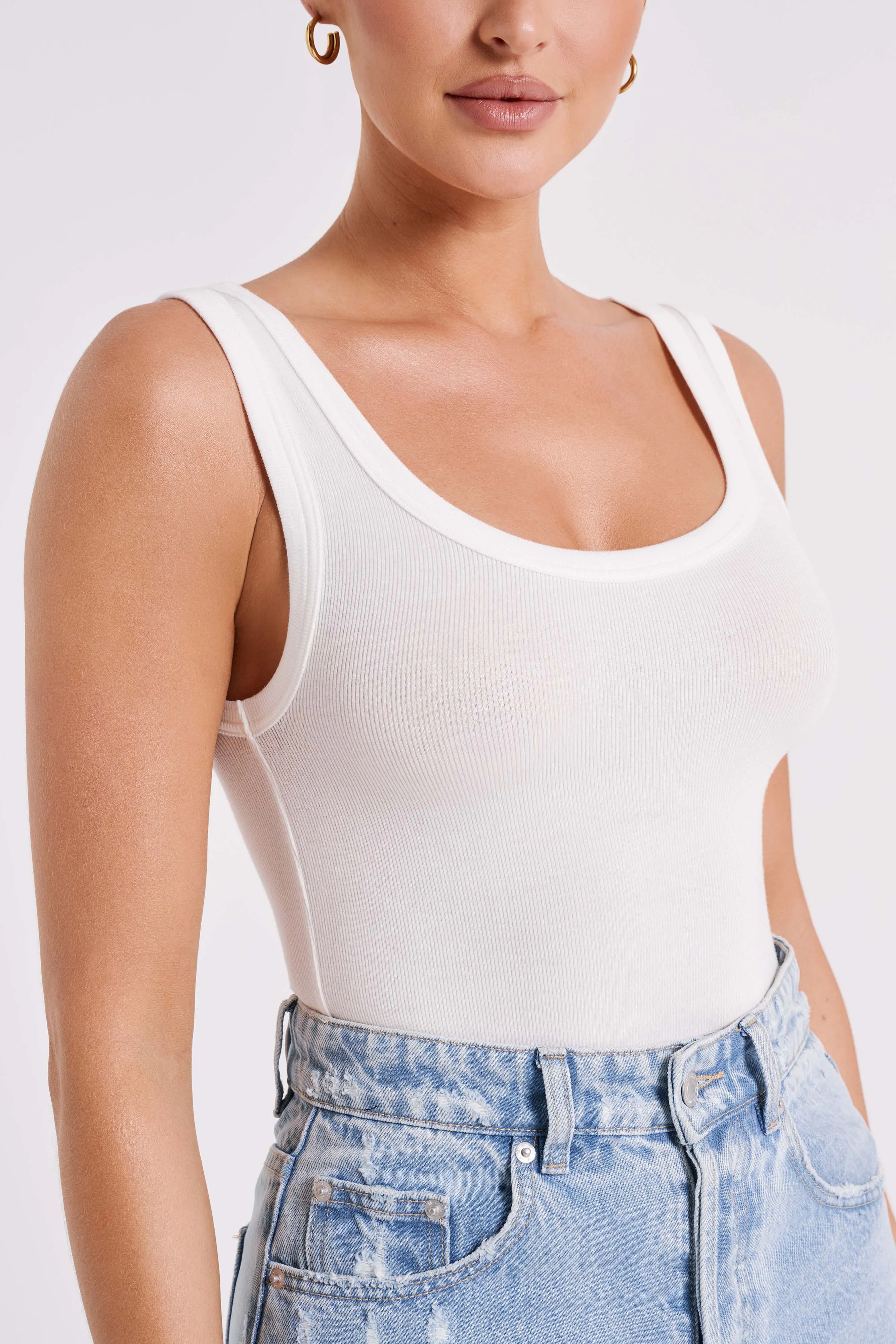 Chandler Modal Tank Top - White sold by Meshki product image thumbnail 5