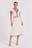 Jolene Contrast Button Up Knit Top - White sold by Meshki