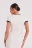 Jolene Contrast Button Up Knit Top - White sold by Meshki