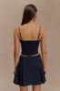 Aberley Crop Top - Dark Navy sold by Meshki