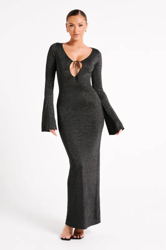 Kamila Long Sleeve Midi Dress - Black sold by Meshki