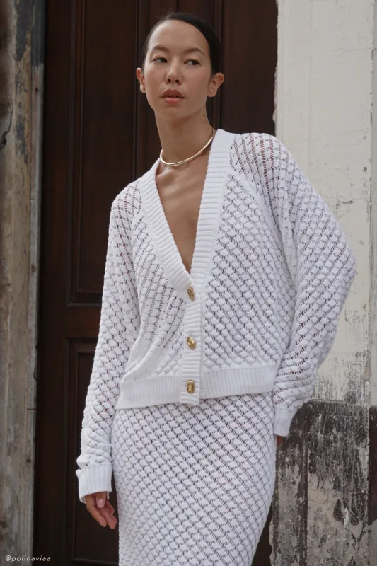 Mirabella Knit Cardigan - Ivory sold by Meshki
