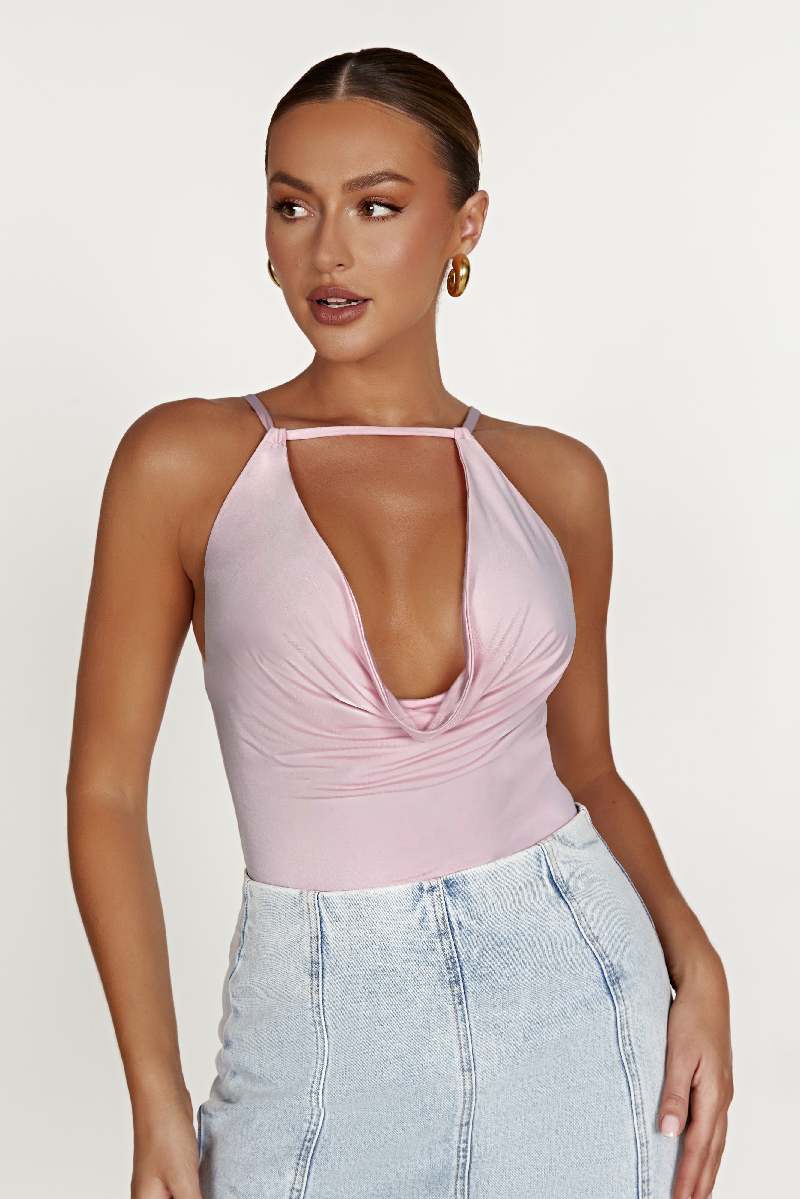 Deanna Slinky Longline Top - Candy Pink sold by Meshki product image thumbnail 5