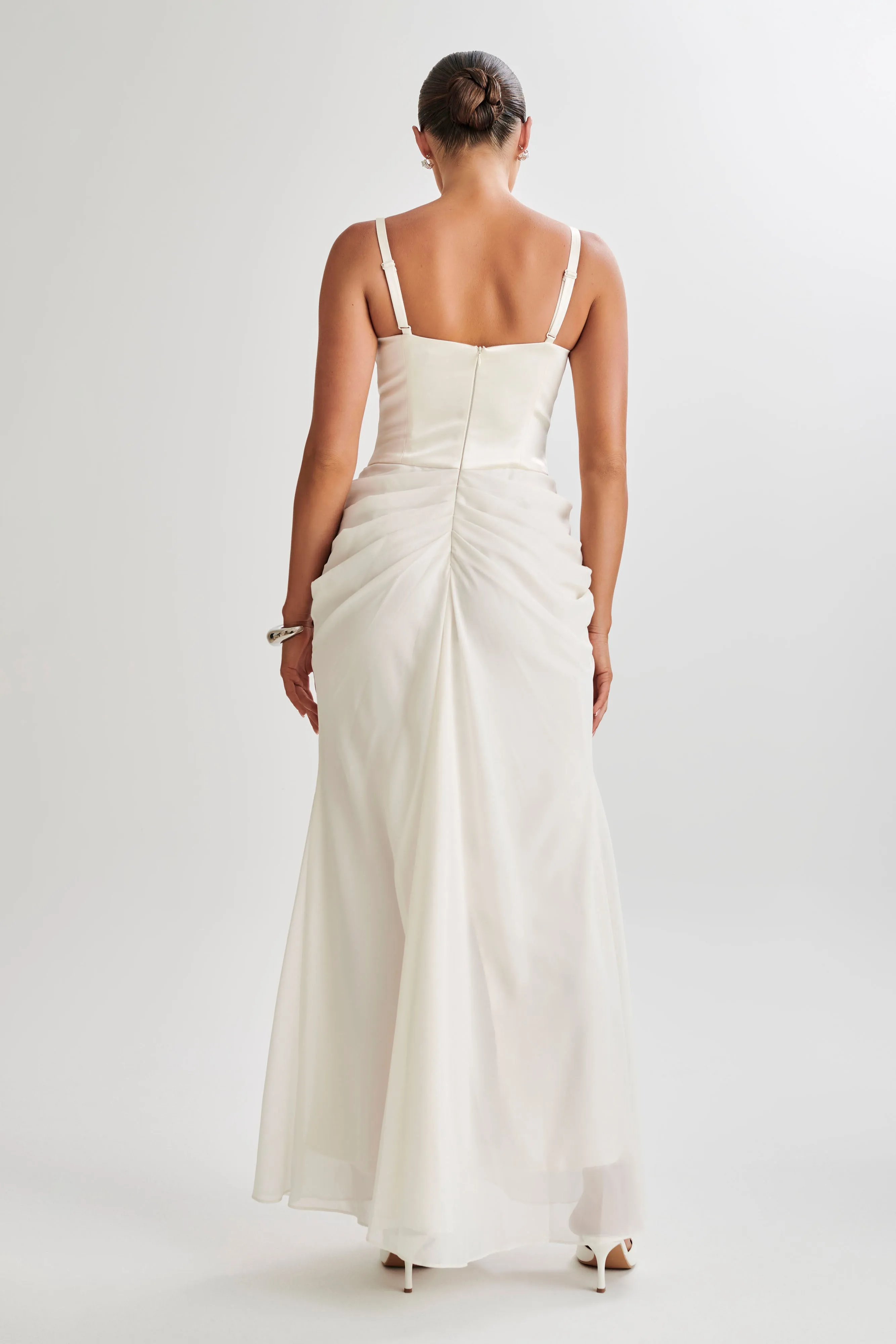 Leila Satin Corset Maxi Dress - Ivory sold by Meshki product image thumbnail 3