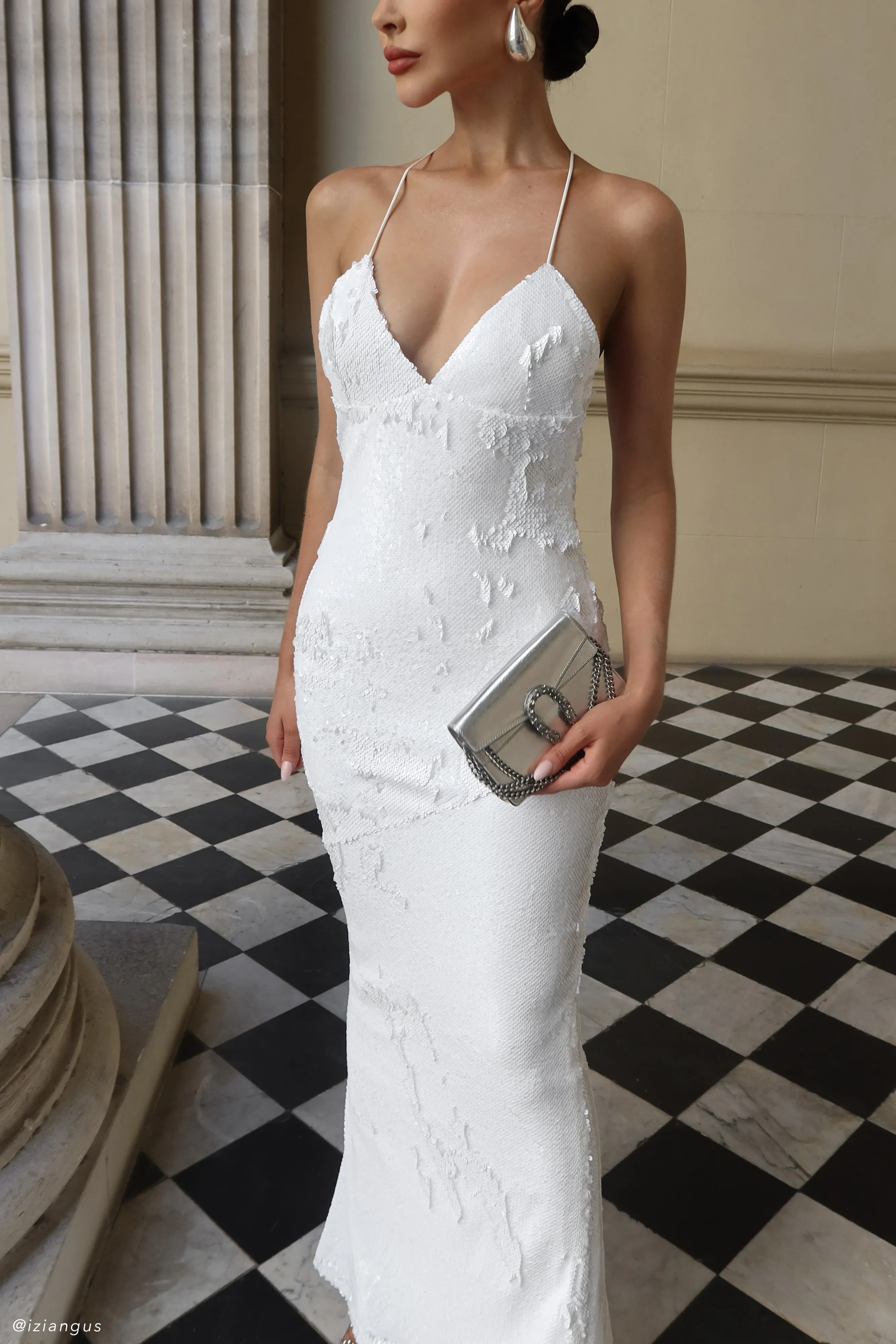 Gracie Sequin Maxi Dress - White sold by Meshki product image thumbnail 2