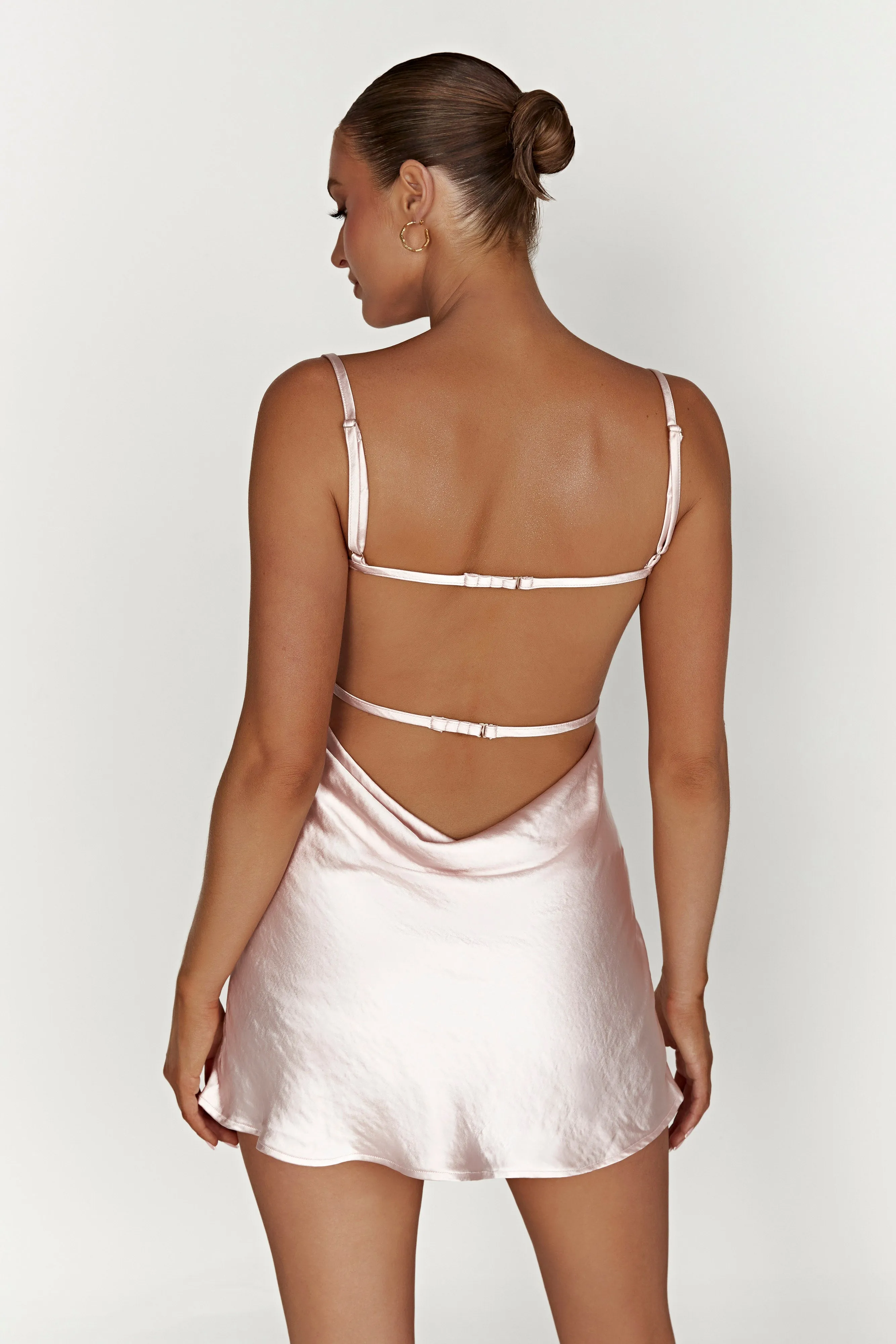 Veda Two Tone Mini Dress - Blush Pink sold by Meshki product image thumbnail 2