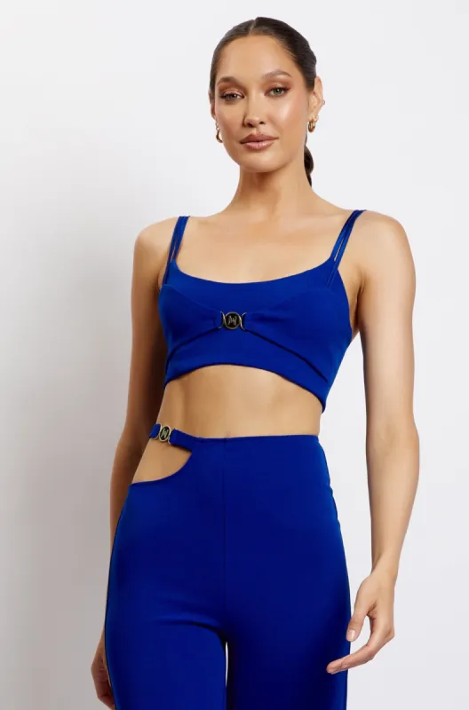 Blythe Double Strap Crop Top - Cobalt Blue sold by Meshki