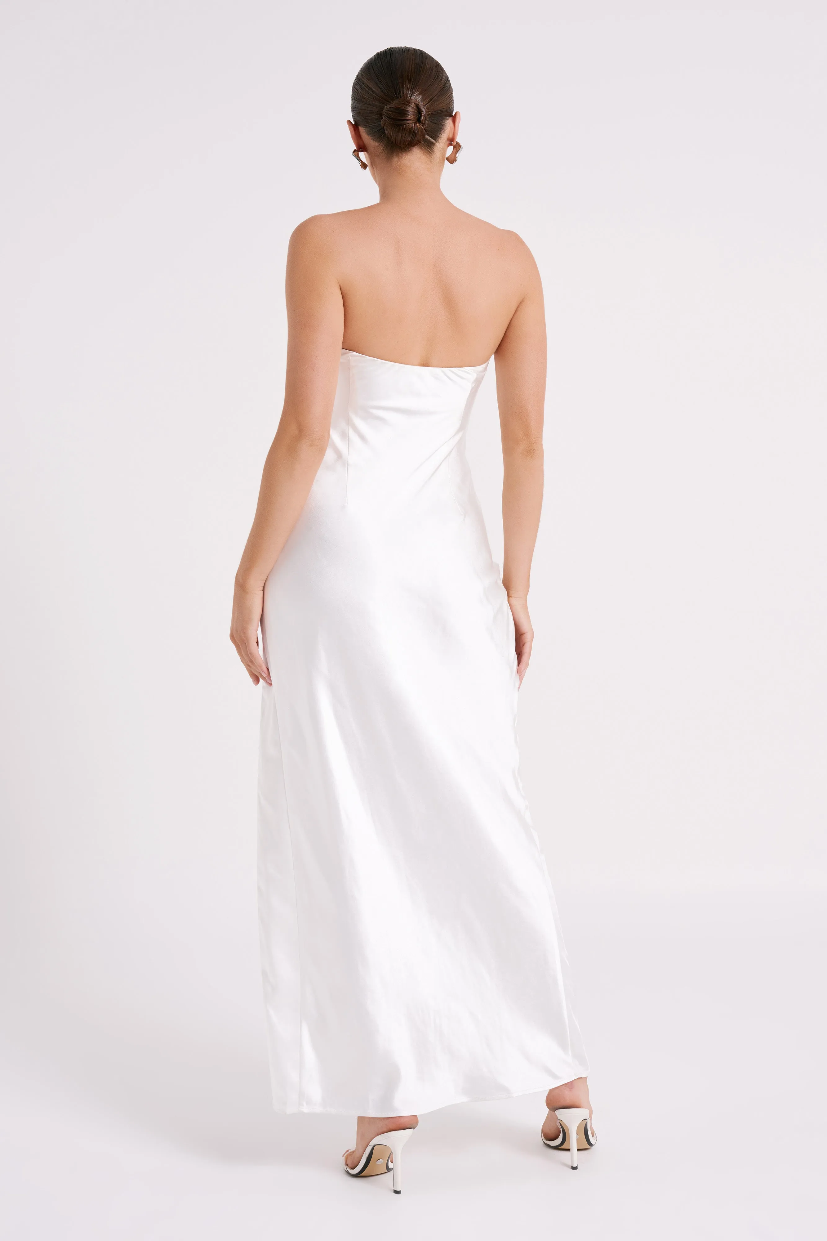 Aminah Draped Strapless Maxi Dress - Ivory sold by Meshki product image thumbnail 3