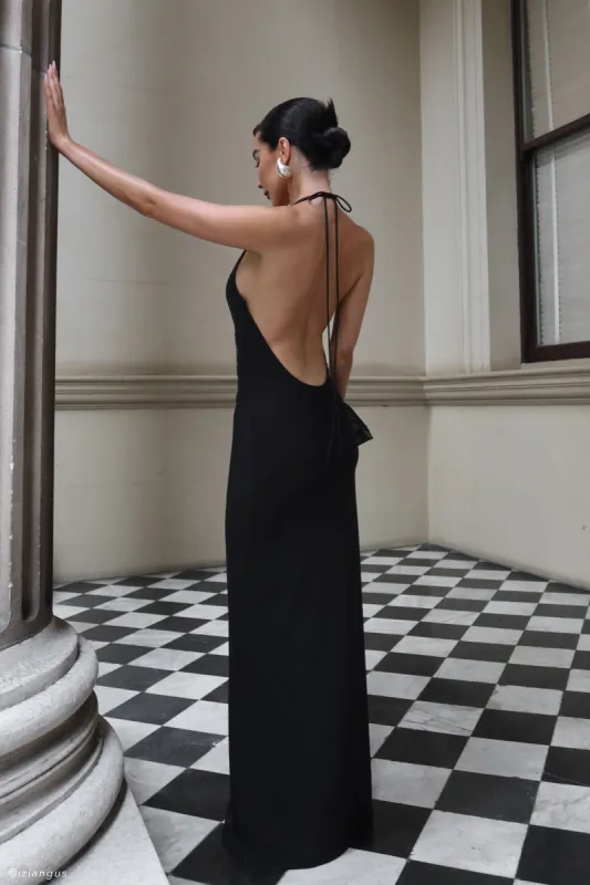 meshki maya beaded dress Maya Beaded Mesh Maxi Dress - Black