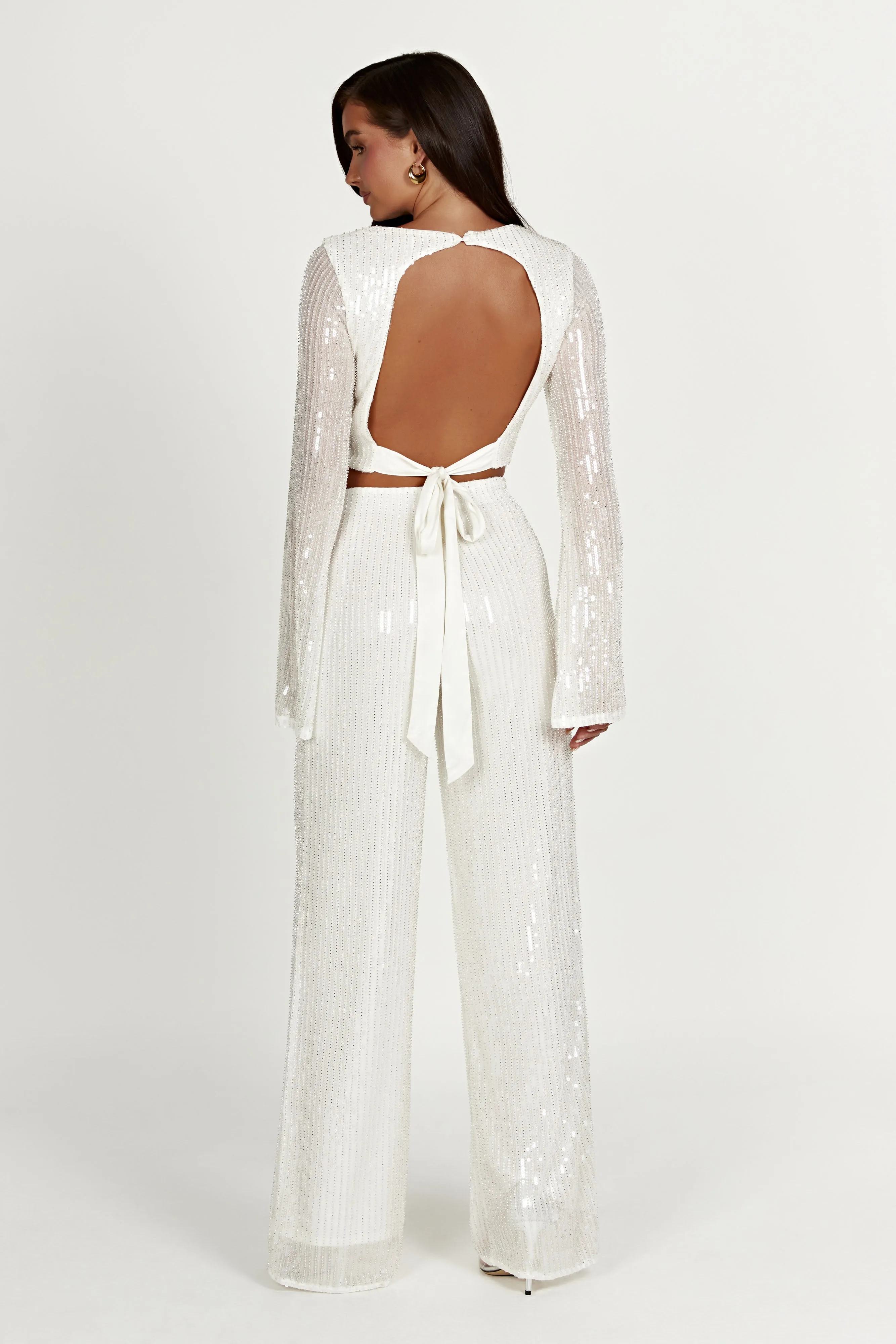 Diaz Sequin Pants - White sold by Meshki product image thumbnail 3