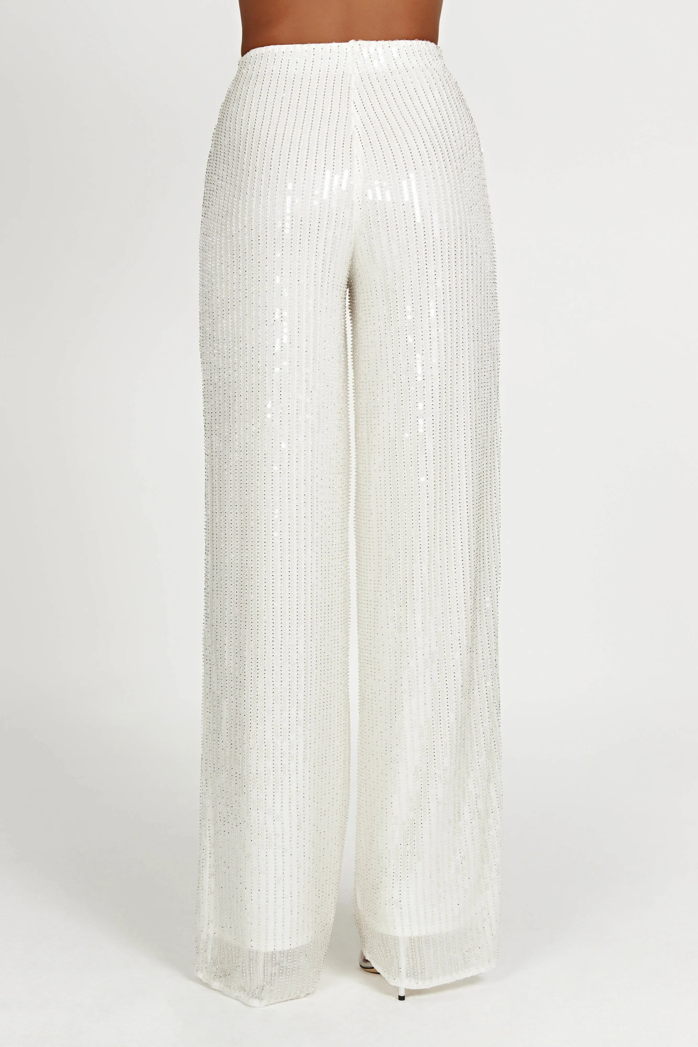 Diaz Sequin Pants - White sold by Meshki product image thumbnail 4