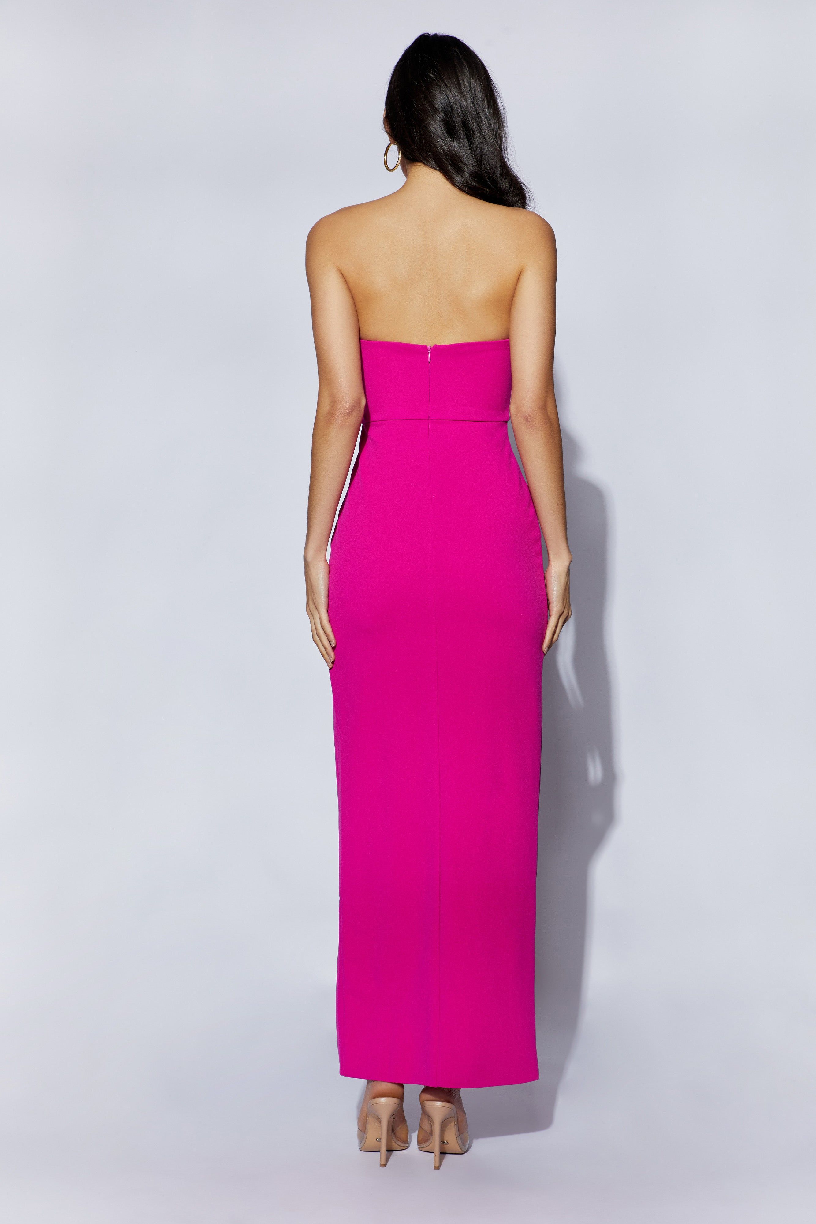 Rachel Maxi Split Front Dress - Fuchsia sold by Meshki product image thumbnail 6