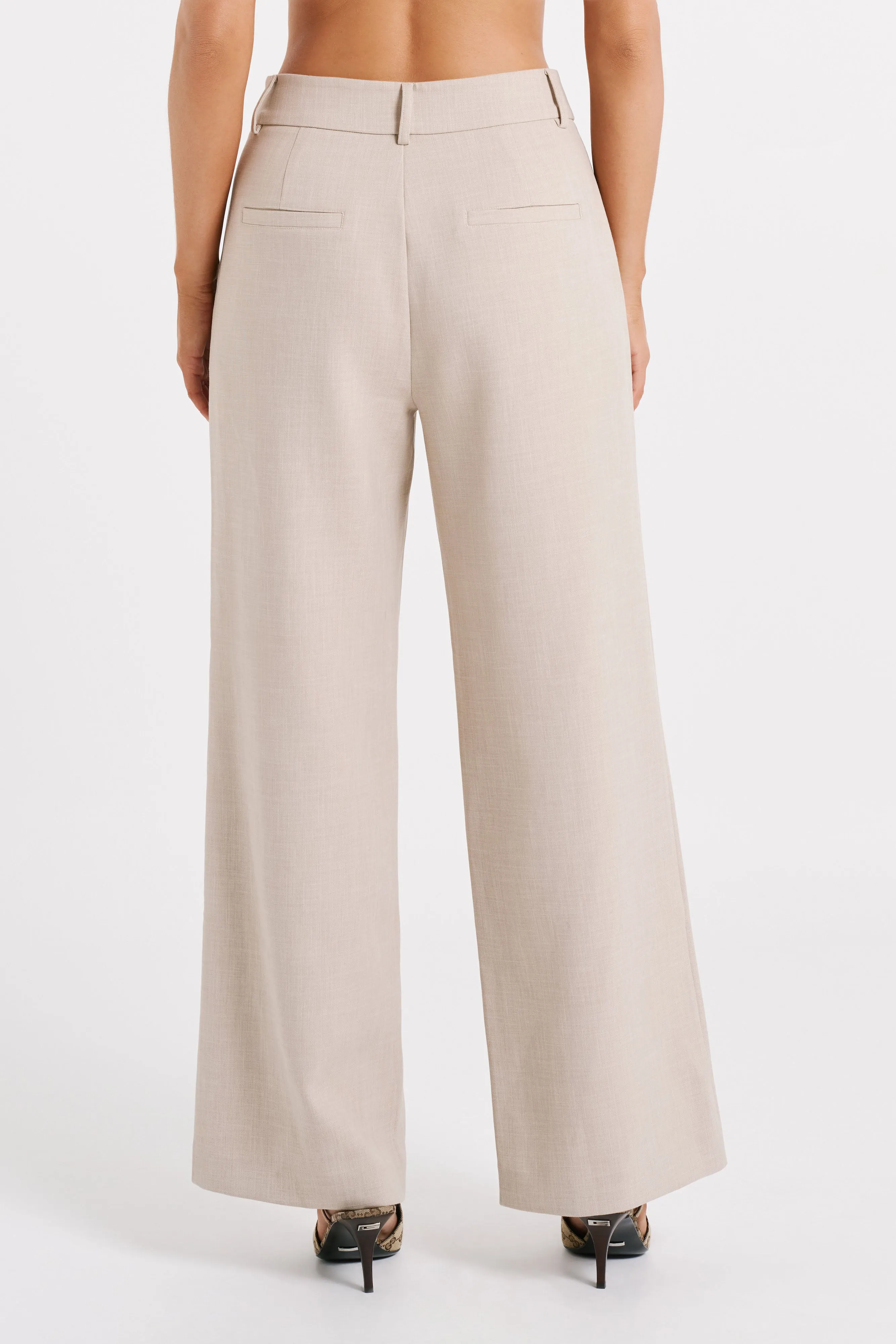 Natalie Textured Wide Leg Pant - Natural sold by Meshki product image thumbnail 3
