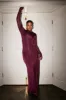 Elani Slinky High Neck Maxi Dress - Burgundy sold by Meshki