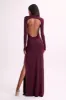 Elani Slinky High Neck Maxi Dress - Burgundy sold by Meshki