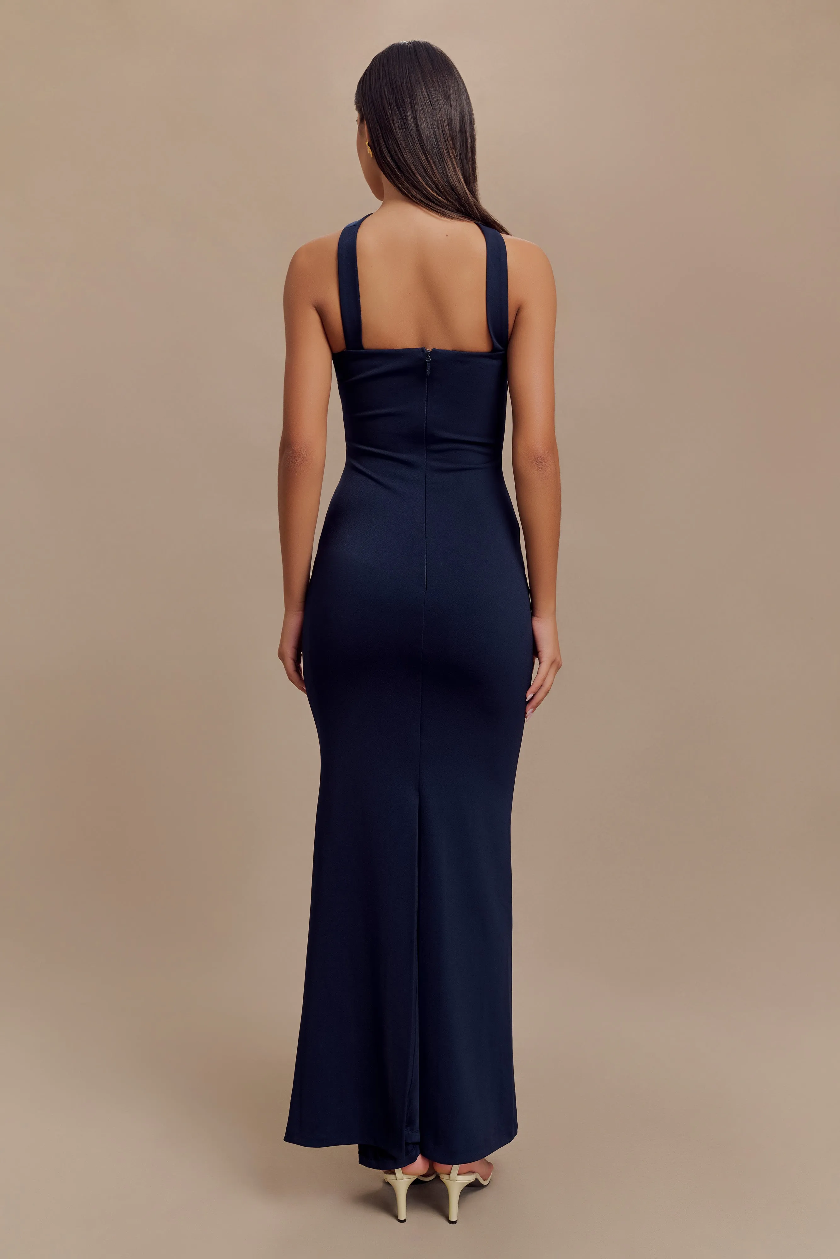 Velma Halter Collar Maxi Dress - Dark Navy sold by Meshki product image thumbnail 2