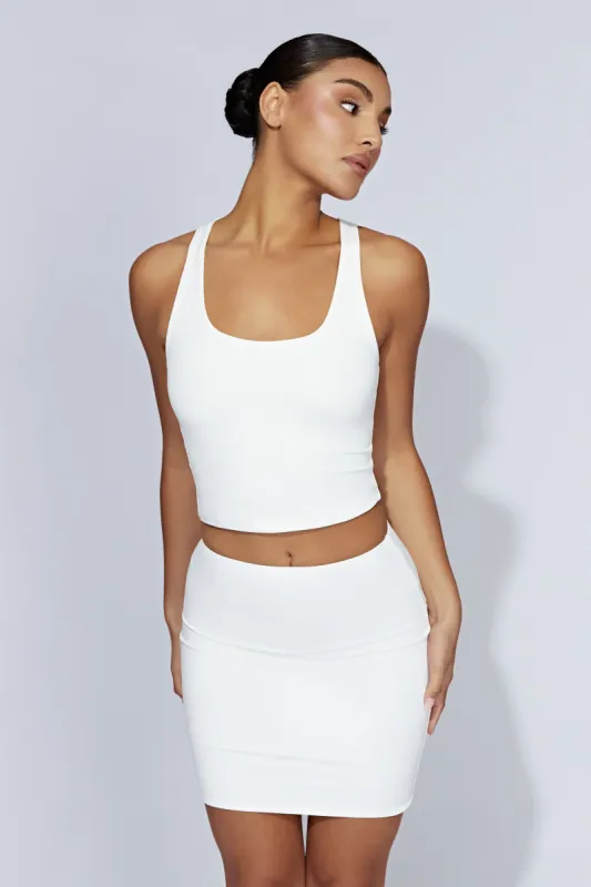 Alyssa Racer Back Top - White sold by Meshki