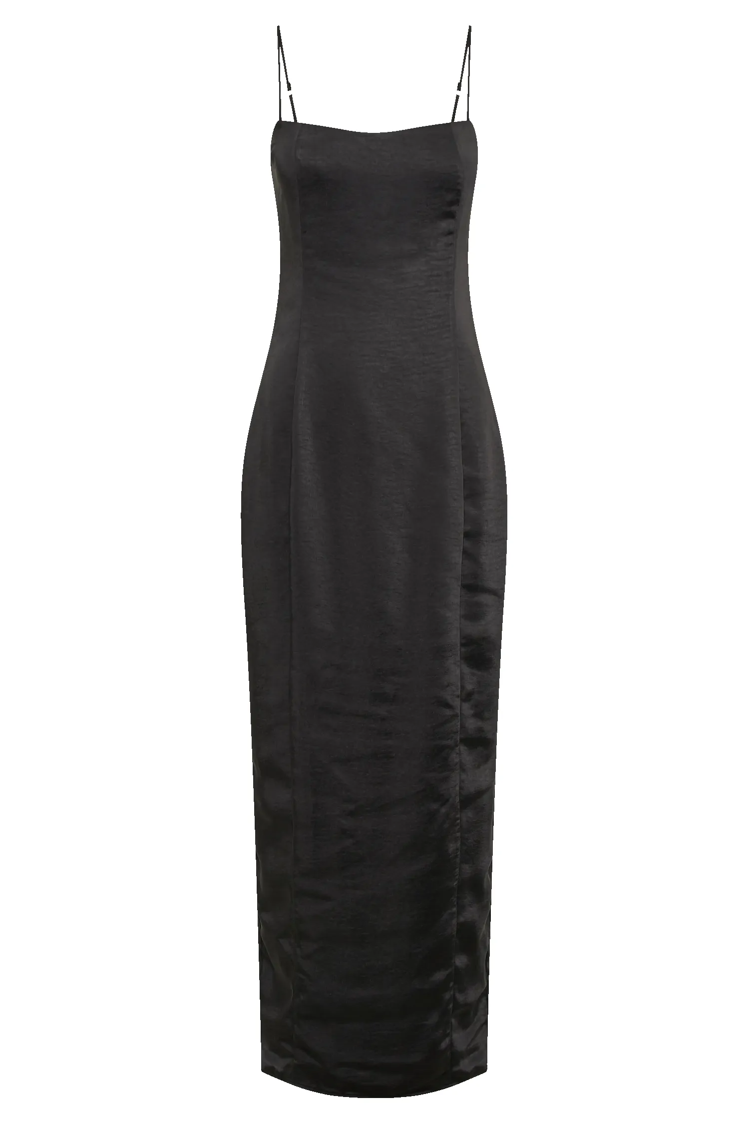 Chrisley Satin Maxi Dress With Split - Black sold by Meshki product image thumbnail 5