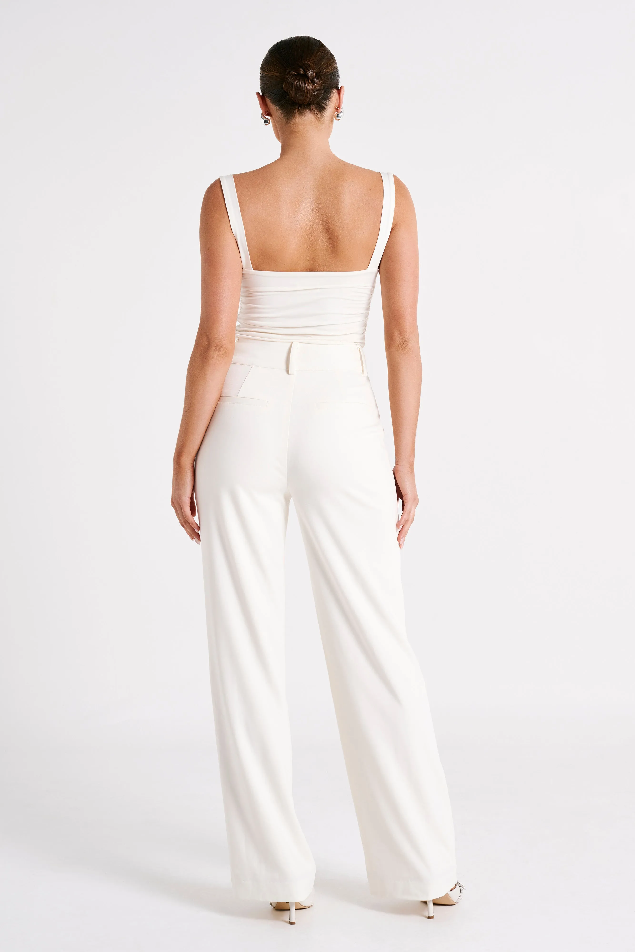 Lisa High Waist Suiting Trousers - Ivory sold by Meshki product image thumbnail 5