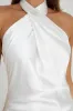 Laura Halter Satin Gown - White sold by Meshki