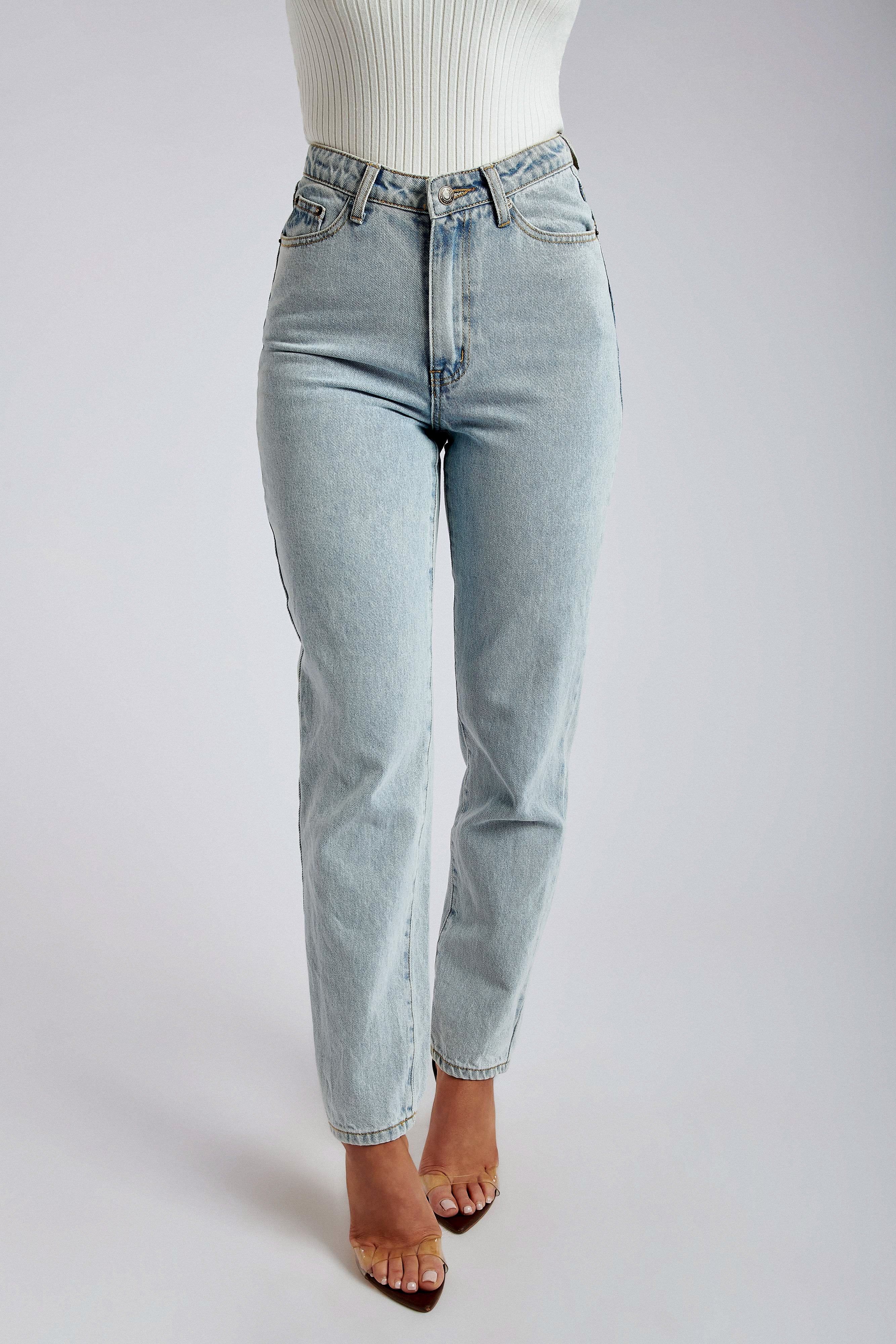 Millicent Plain Rigid Mom Jeans - Light Blue sold by Meshki product image thumbnail 9