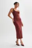Augustine Slinky Scoop Midi Dress - Wine sold by Meshki