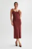 Augustine Slinky Scoop Midi Dress - Wine sold by Meshki