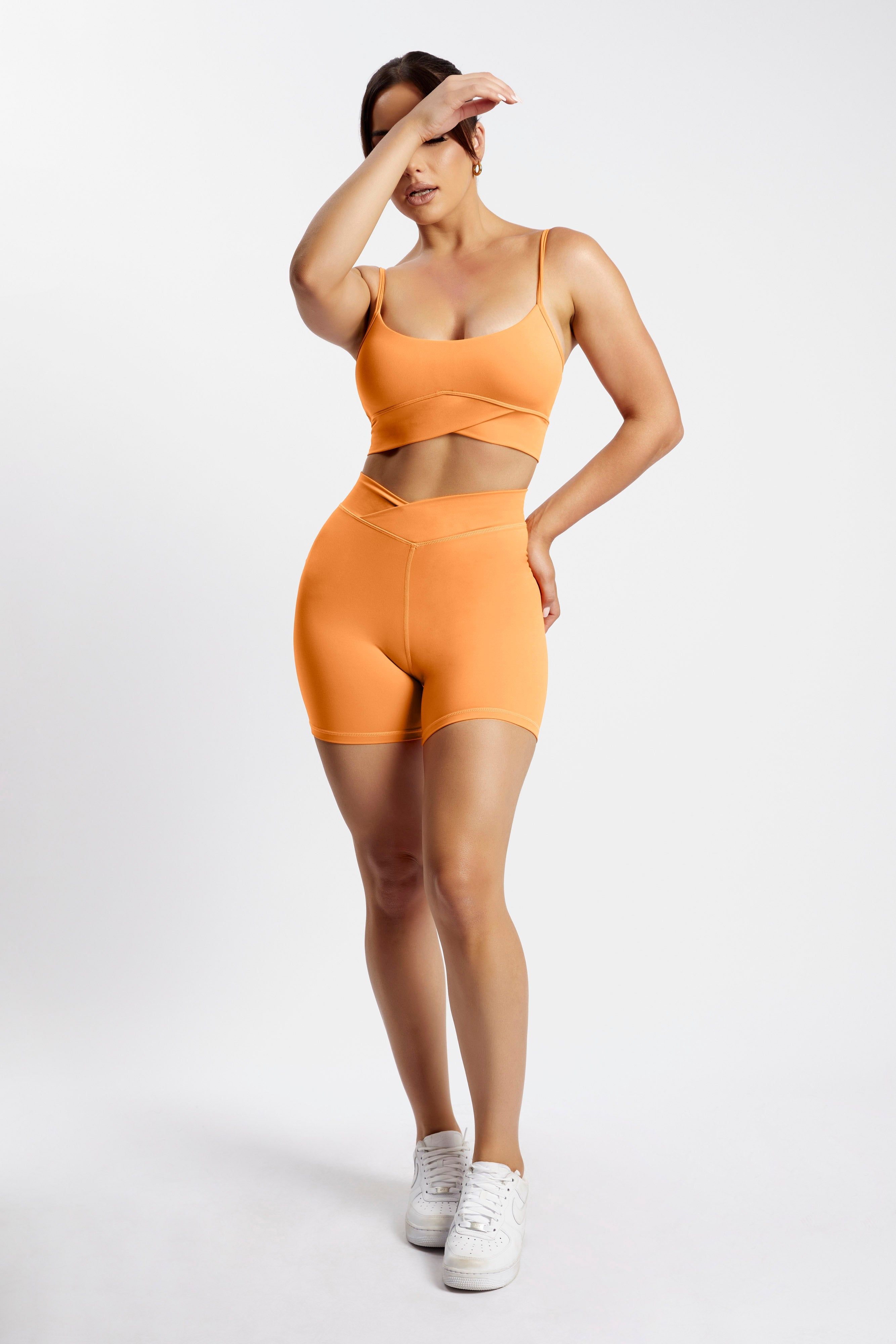 Summer V Front Crop Top - Tangerine sold by Meshki product image thumbnail 3