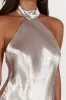 Cartia Bow Halter Micro Mini Dress - Bronze sold by Meshki
