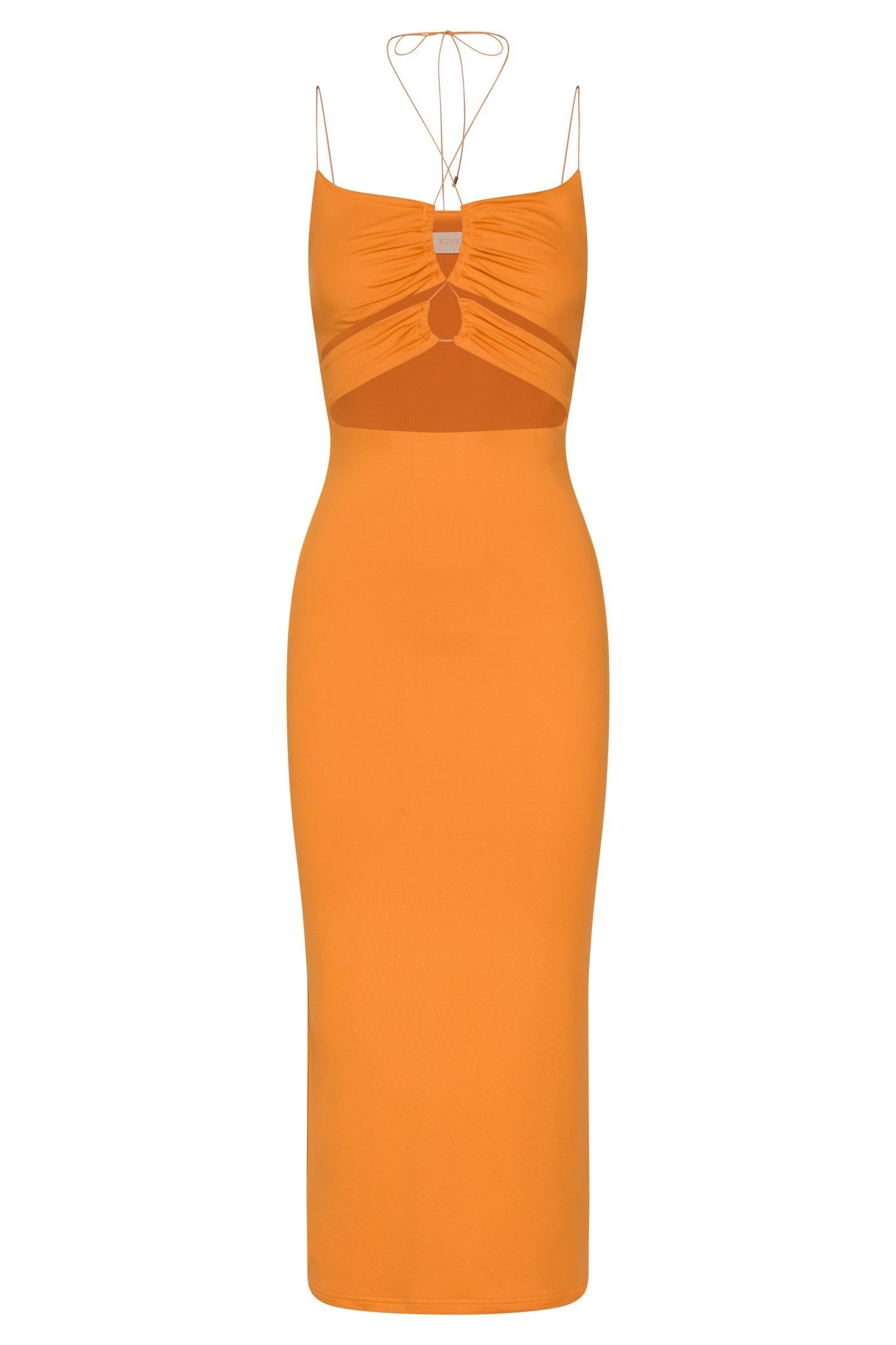 Indiana Ruched Cut Out Midi Dress - Mandarin sold by Meshki product image thumbnail 8