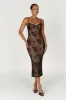 Venice Embroidered Mesh Midi Dress - Black sold by Meshki