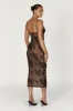 Venice Embroidered Mesh Midi Dress - Black sold by Meshki