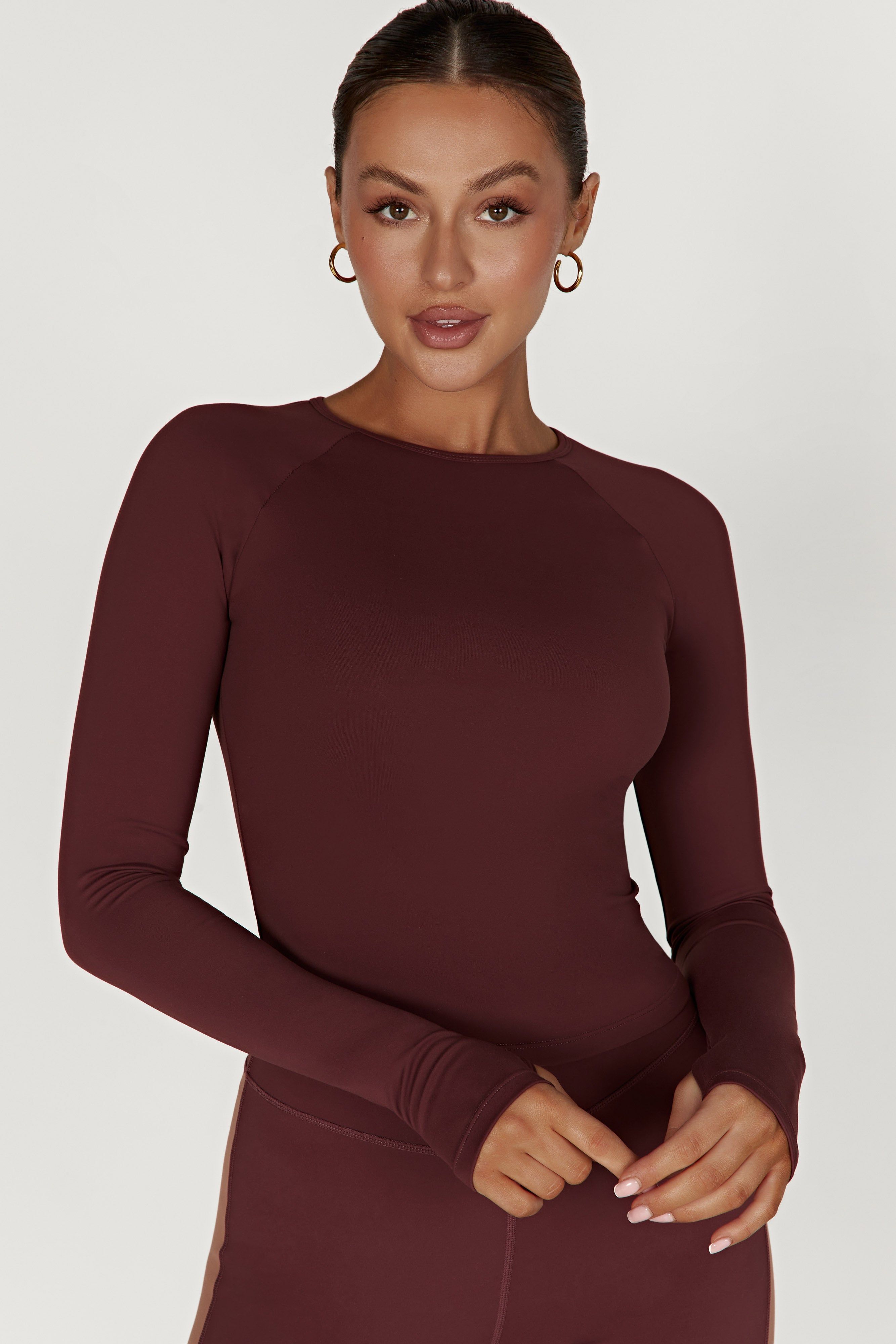 Venus Long Sleeve Top - Mahogany sold by Meshki product image thumbnail 3