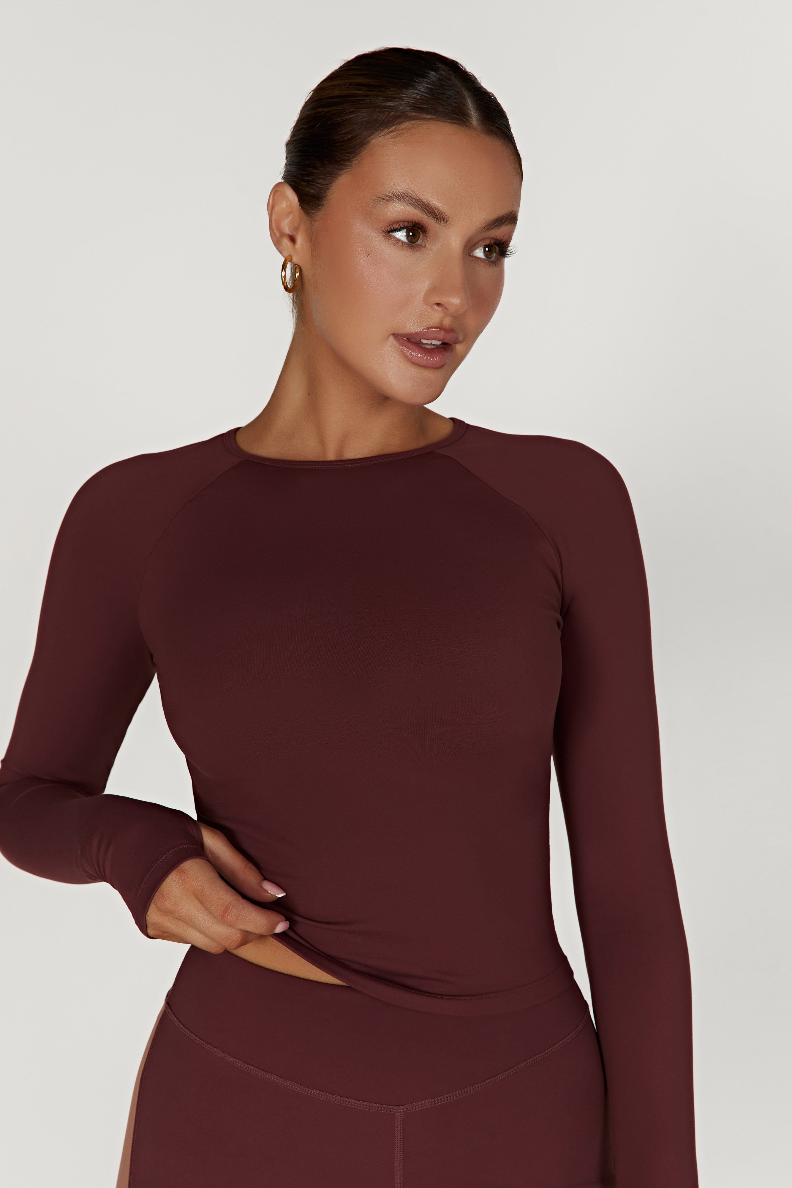 Venus Long Sleeve Top - Mahogany sold by Meshki