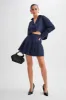 Julianna Cotton Button Up Shirt - Navy sold by Meshki