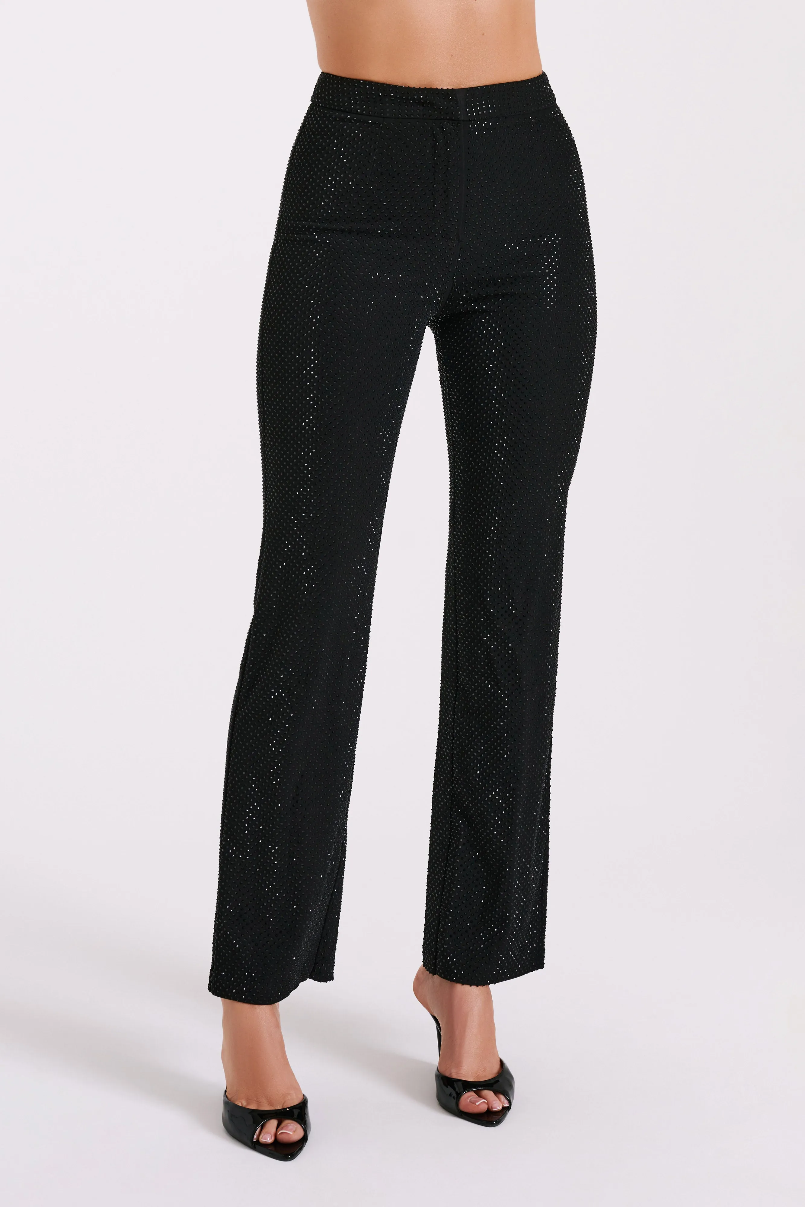 Kaycee Straight Leg Diamante Pants - Black sold by Meshki product image thumbnail 4