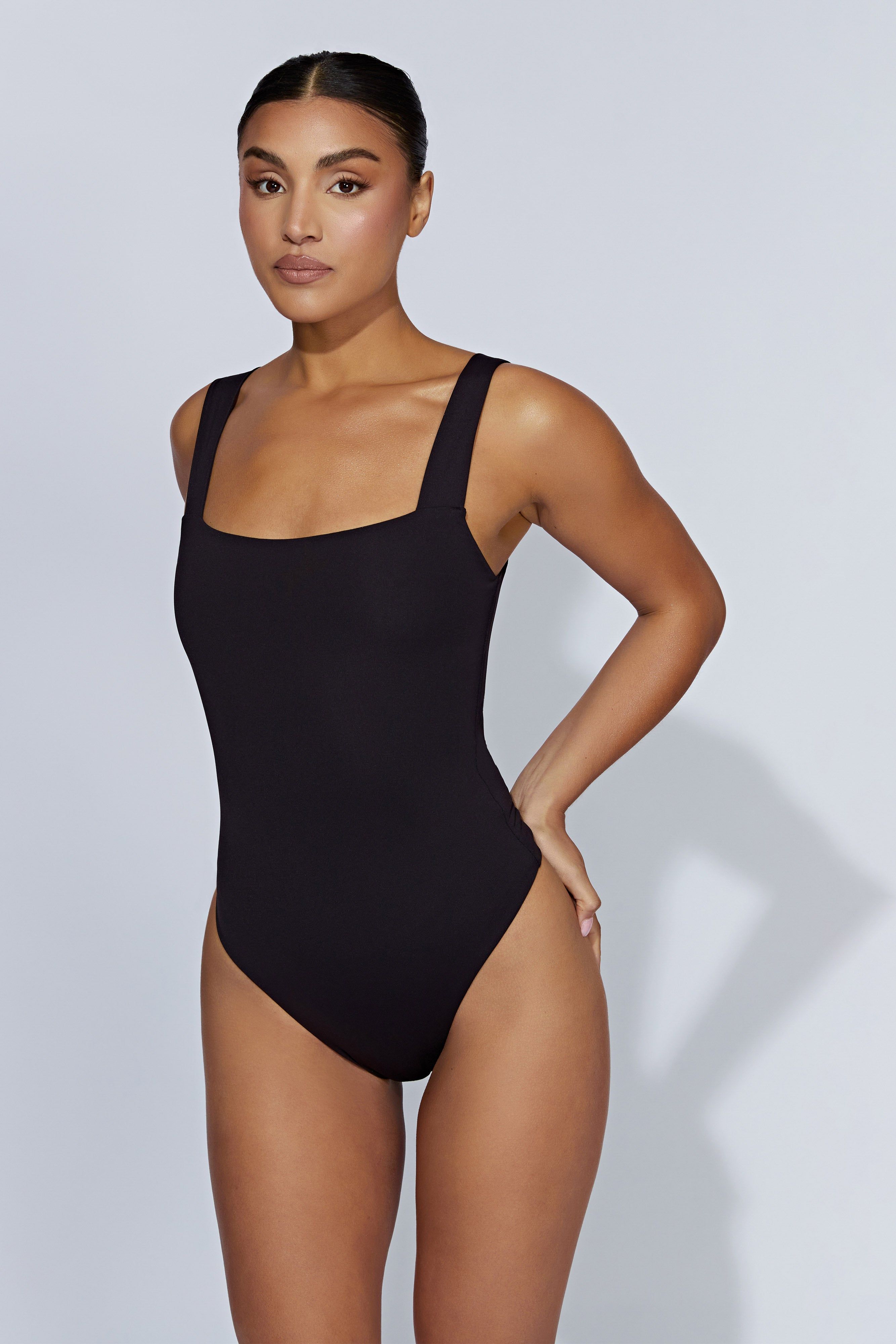 Carrie Thick Strap Bodysuit - Black sold by Meshki product image thumbnail 4