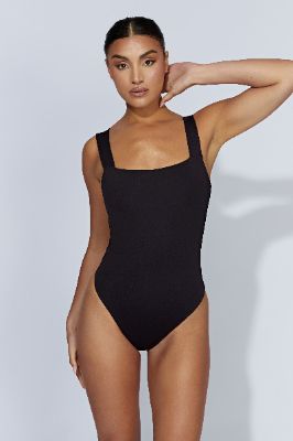 Carrie Thick Strap Bodysuit - Black sold by Meshki