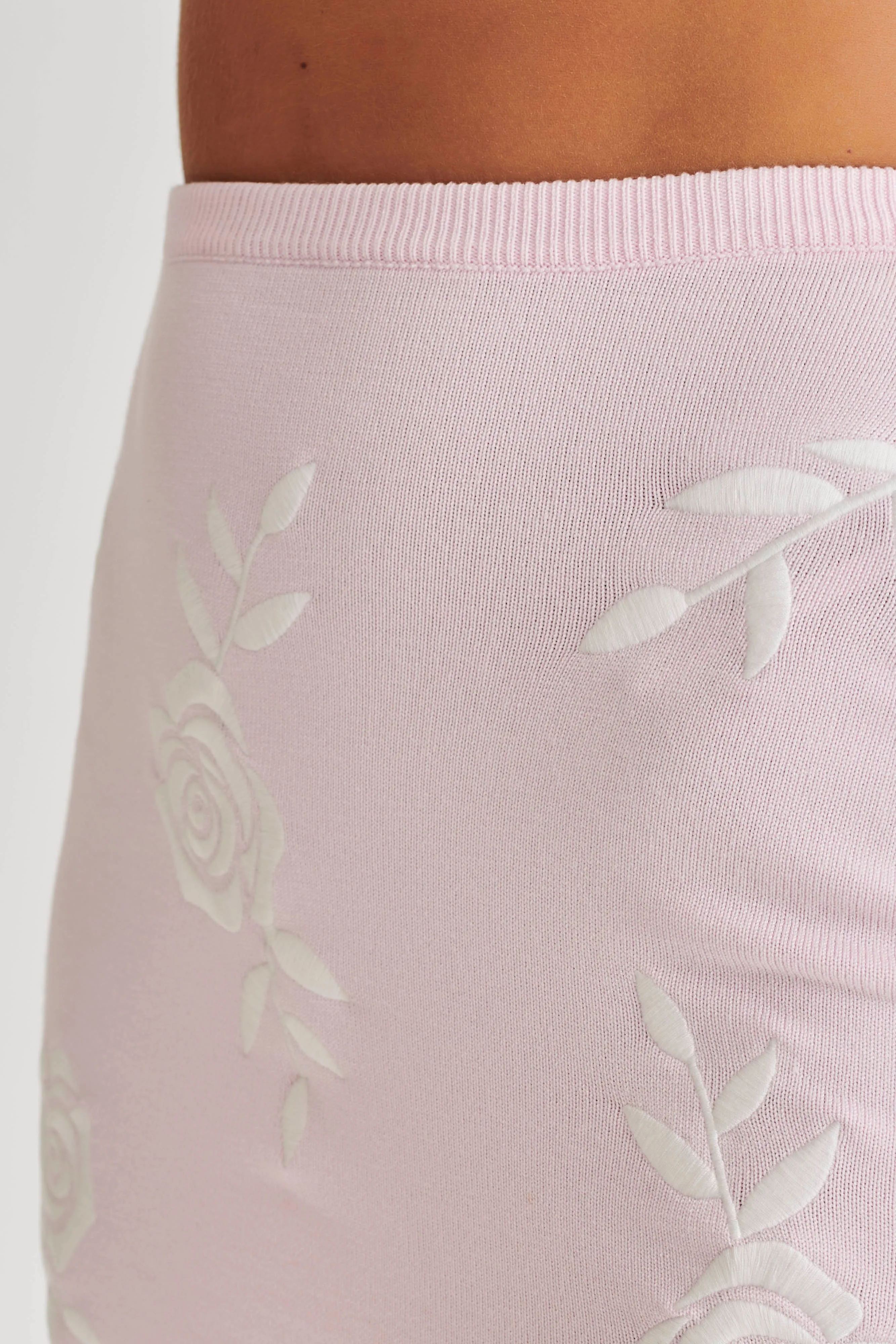 Tallulah Rose Knit Mini Skirt - Fairy Floss Pink sold by Meshki product image thumbnail 2