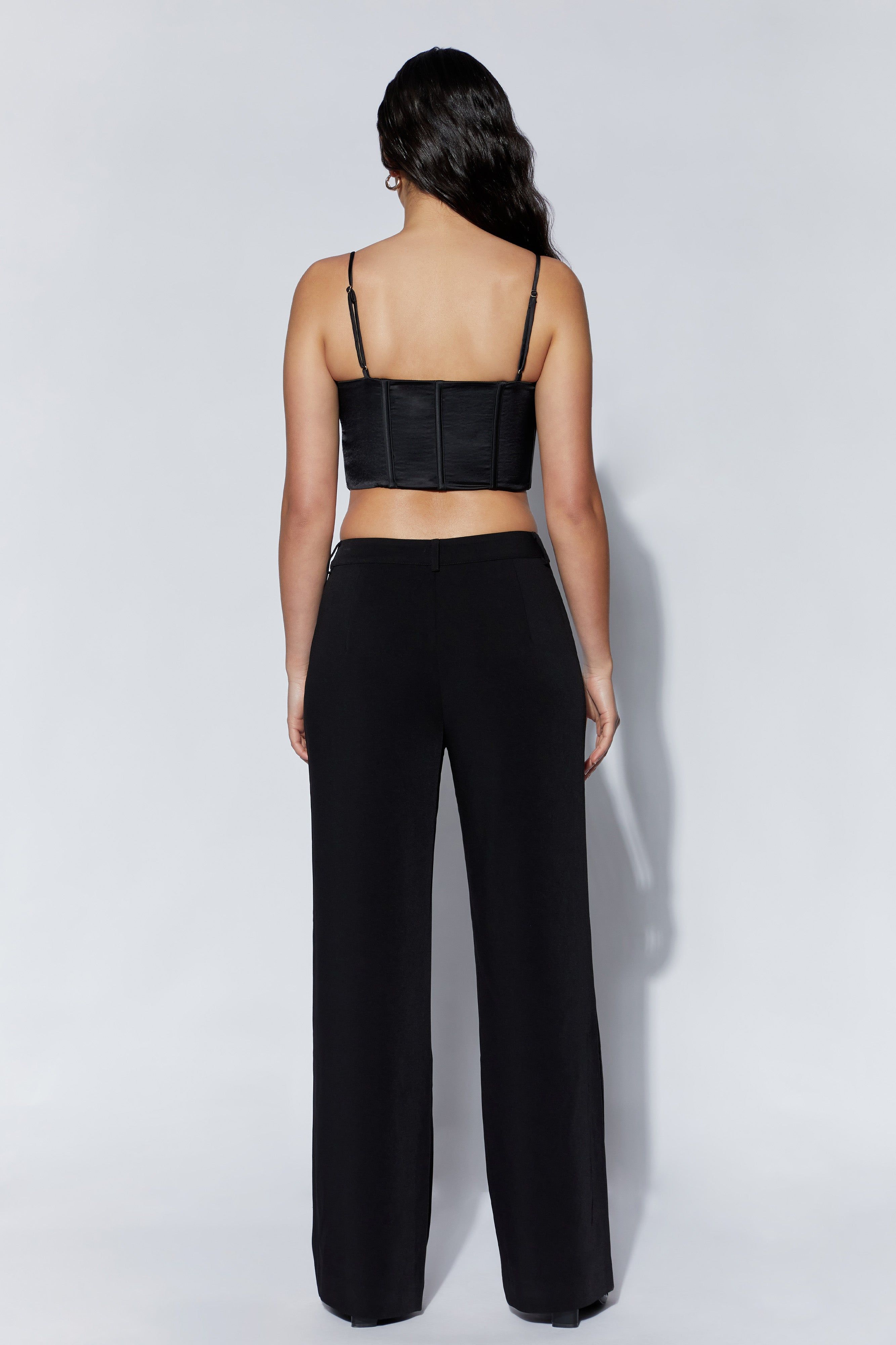 Minu Mid Rise Wide Leg Pant - Black sold by Meshki product image thumbnail 4