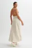 Kamala Low Back Satin Maxi Dress - Sand sold by Meshki
