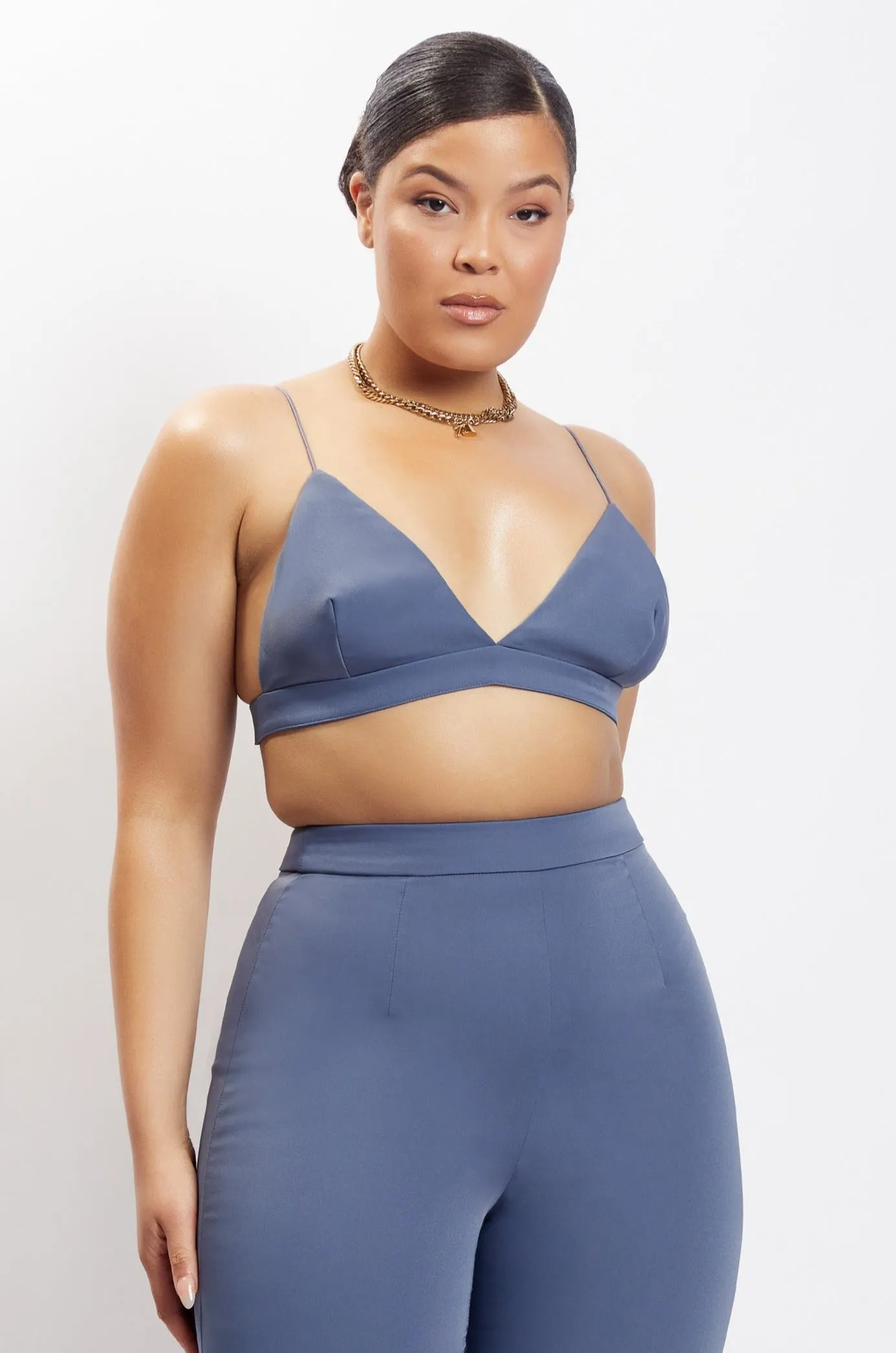 Cynthia Triangle Bralette - Steel Blue sold by Meshki product image thumbnail 4