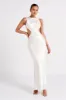 Electra Satin Cut Out Maxi Dress - Ivory sold by Meshki