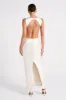 Electra Satin Cut Out Maxi Dress - Ivory sold by Meshki