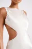 Electra Satin Cut Out Maxi Dress - Ivory sold by Meshki