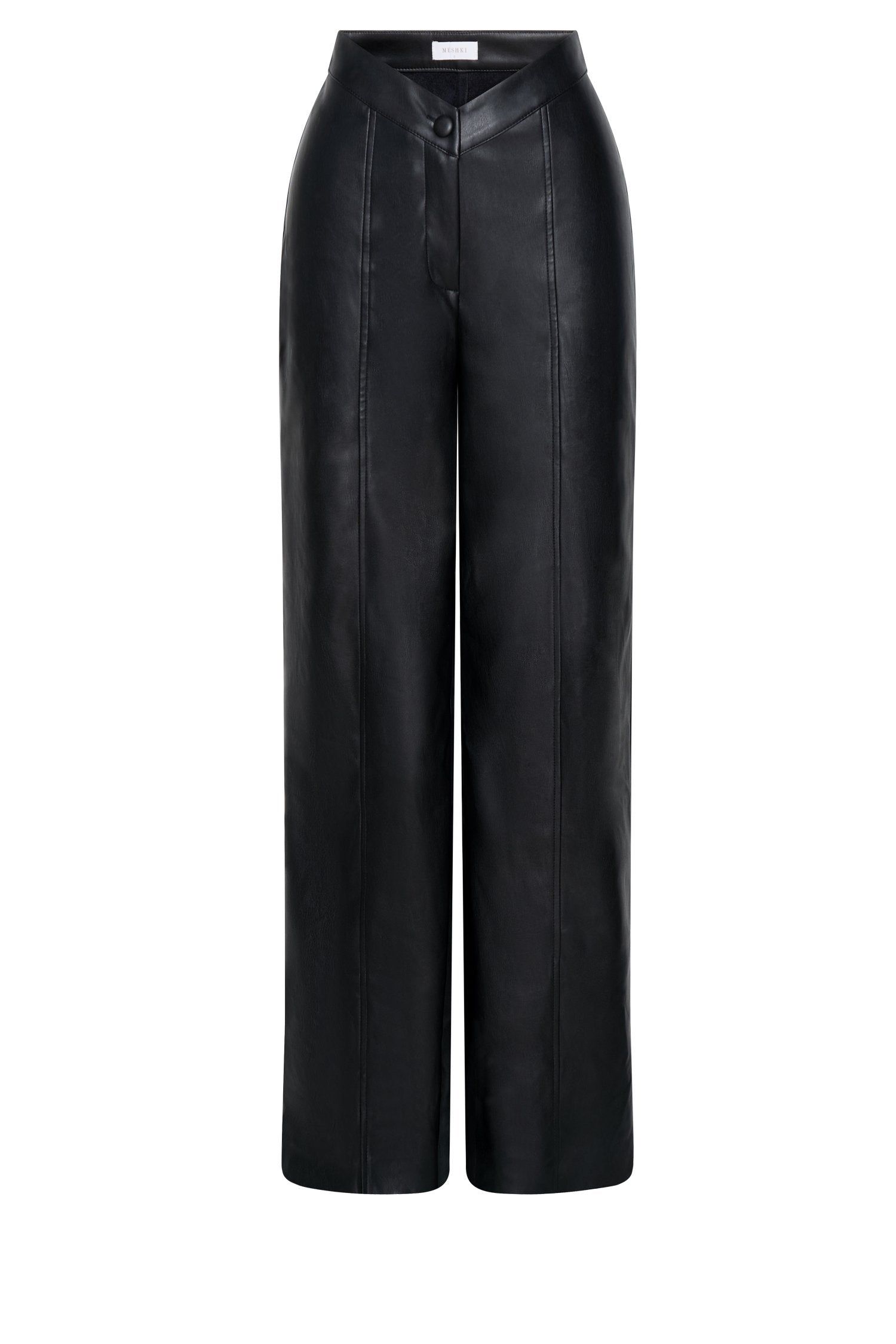 Kamora Faux Leather Wide Leg Pants - Black sold by Meshki product image thumbnail 10