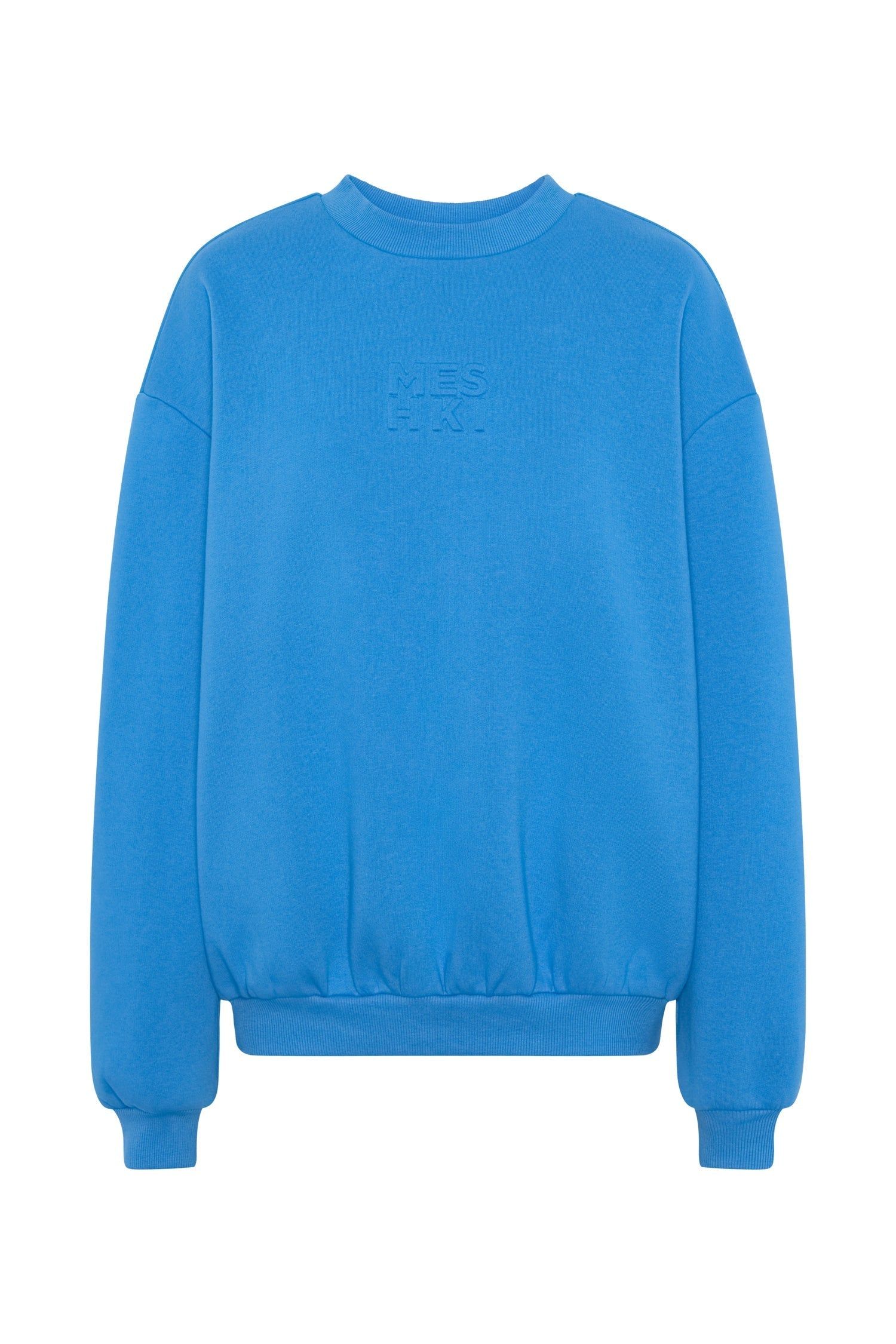 Sutton Embossed Fleeceback Crewneck - Blue sold by Meshki product image thumbnail 8