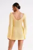 Kayleigh Crochet Knit Mini Dress - Lemon sold by Meshki